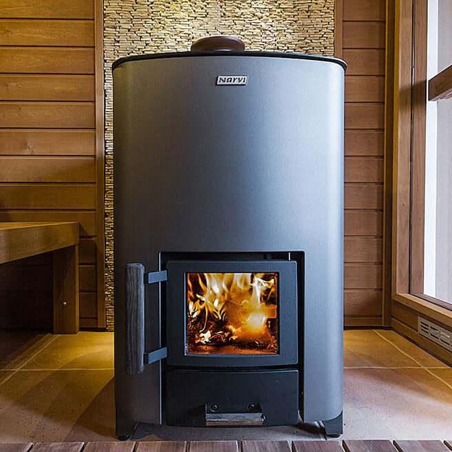 Narvi NC 16 Black Wood Burning Sauna Stove - Sauna Luxuries