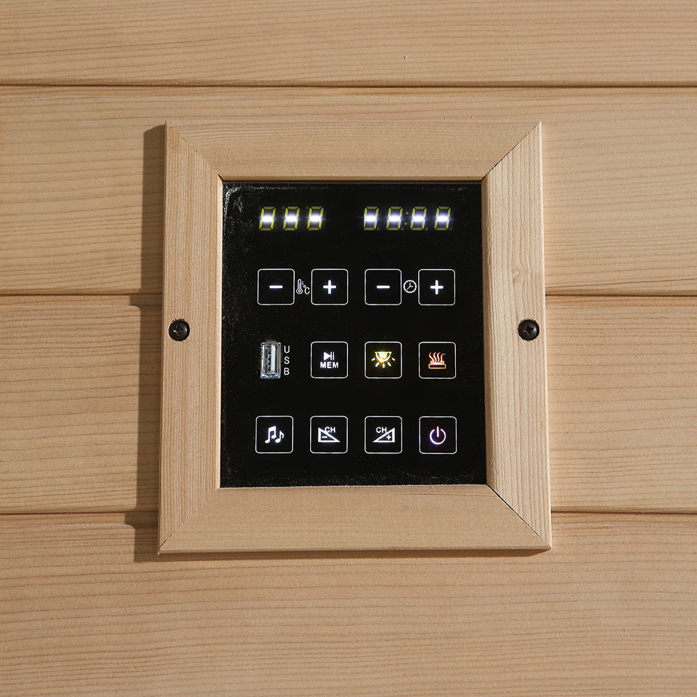 Infrared sauna digital control panel with Bluetooth functionality